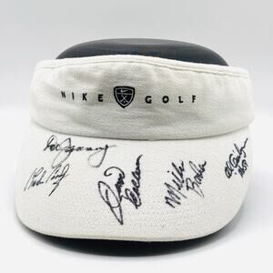 Vintage Autographed Signed Golf Visor Hat Cap Nike Mr 59 Al Geiberger And Others